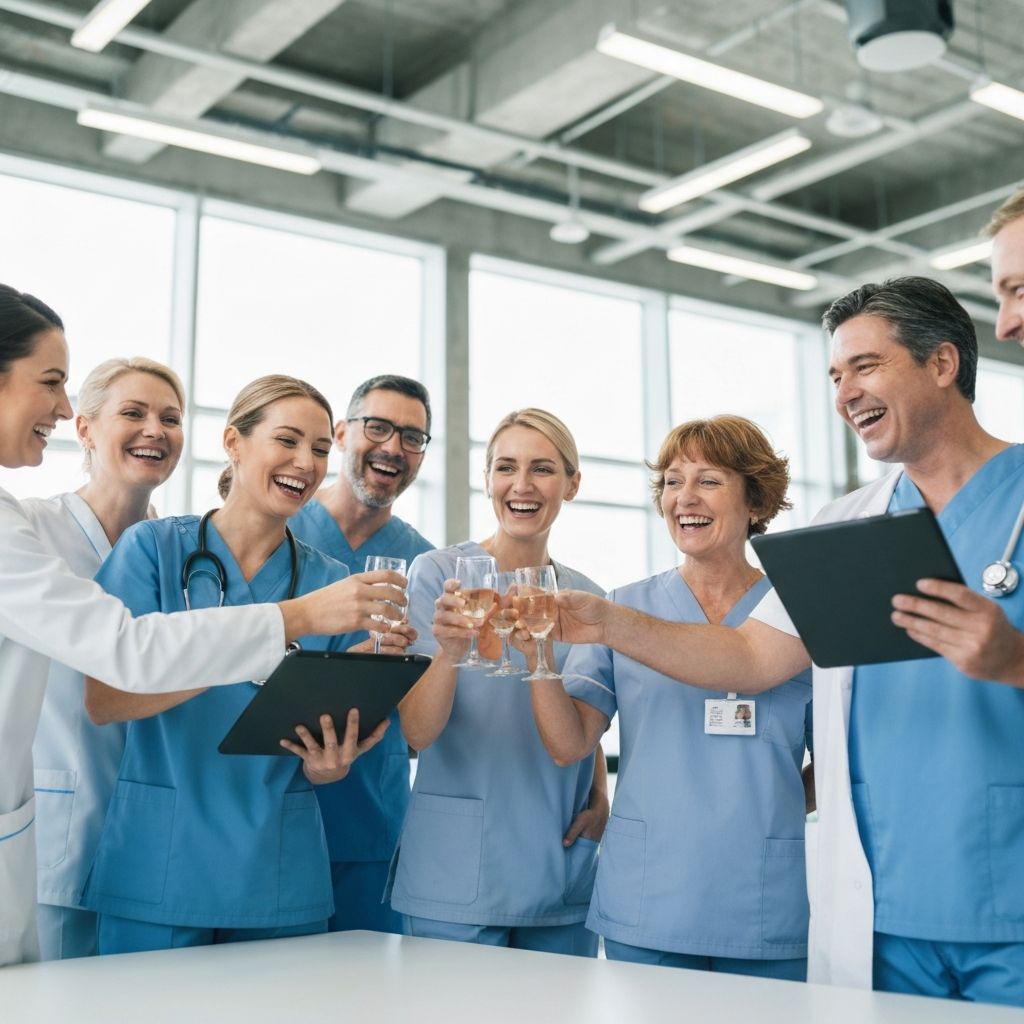 Zufriedenes Pflegeteam mit entraCare